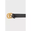 Belt with logo buckle