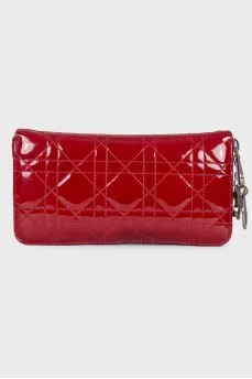 Lacquered red wallet