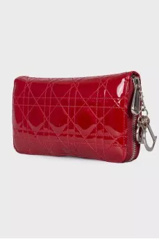Lacquered red wallet