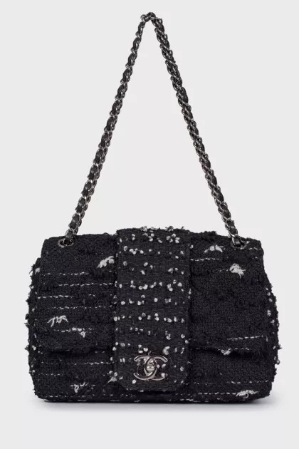 Twrid black and white bag