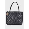 Medallion Quilted Caviar Tote Bag