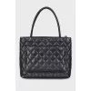 Medallion Quilted Caviar Tote Bag