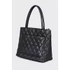 Medallion Quilted Caviar Tote Bag