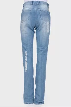 Jeans with decorative fading