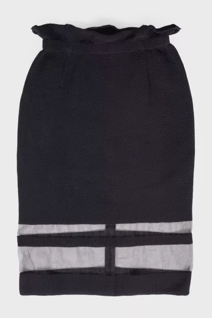 Fitted skirt with sheer insert