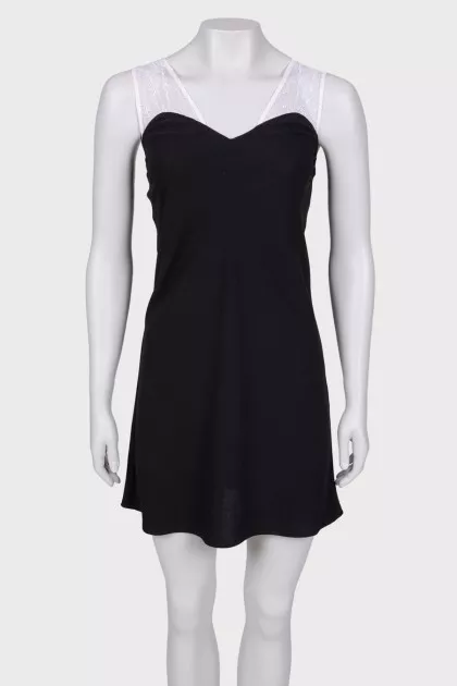 Dress with lace inserts