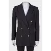 Double -breasted black jacket with metal buttons