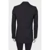 Double -breasted black jacket with metal buttons