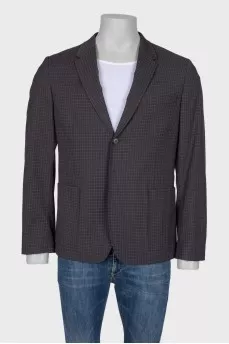 Men's checkered fitted jacket