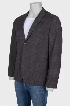 Men's checkered fitted jacket