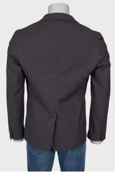Men's checkered fitted jacket