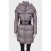 Padded jacket with belt