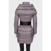 Padded jacket with belt