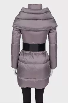 Padded jacket with belt