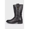 Boots with gold-tone hardware