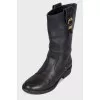 Boots with gold-tone hardware