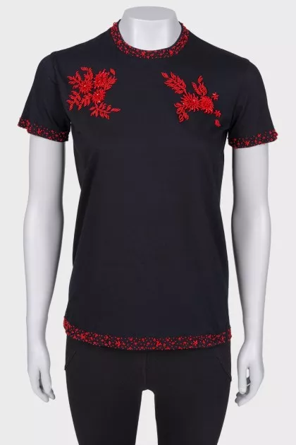 TOP decorated with beads