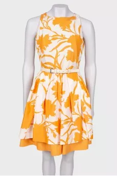 Abstract floral print dress