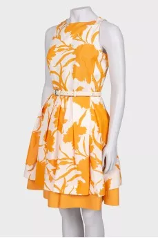 Abstract floral print dress