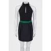 Dress with green silk insert