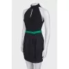Dress with green silk insert