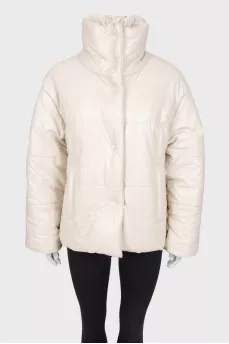 Eco-leather jacket with embossing
