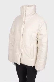 Eco-leather jacket with embossing