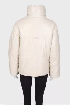 Eco-leather jacket with embossing
