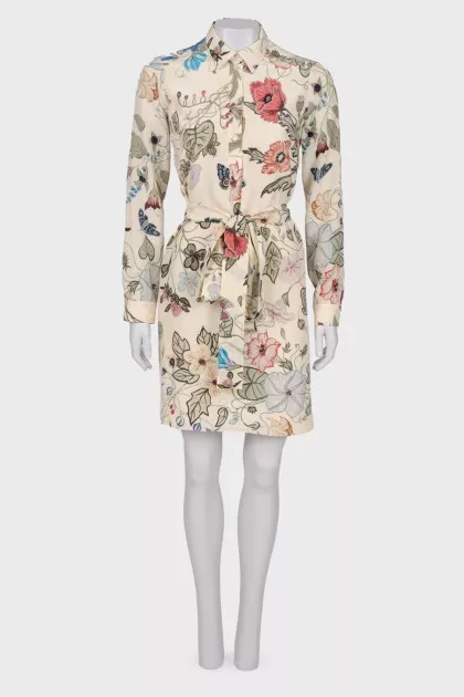 Silk dress with print