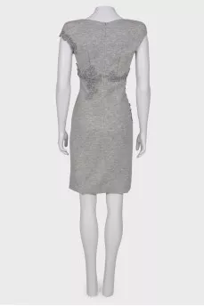 Cashmere dress with application