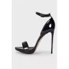 Lacquer black sandals