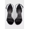 Lacquer black sandals