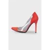 Translucent coral heels 