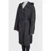 Black cloak with belt