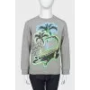 Children's gray sweatshirt with print