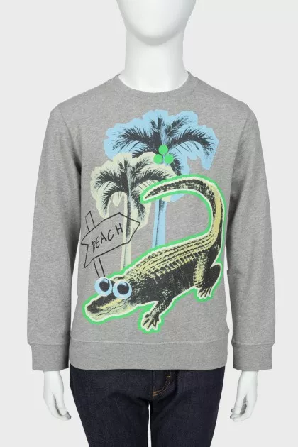 Children's gray sweatshirt with print