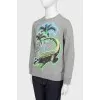 Children's gray sweatshirt with print