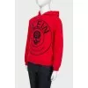 Children's red hoodie with logo