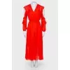 Red wrap dress