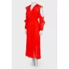 Red wrap dress