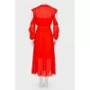 Red wrap dress