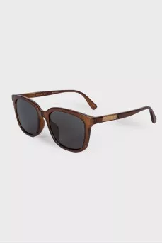Brown frame sunglasses with tag