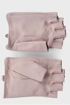 Mesh mittens with rhinestones