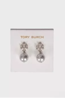 Earrings Crystal Pearl Logo Drop Earring