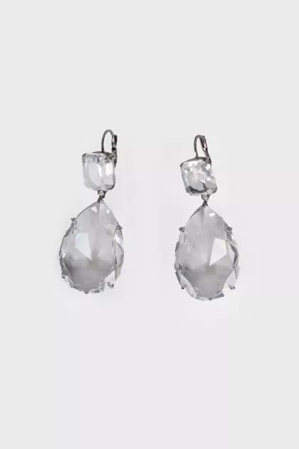 Earrings with large crystals