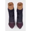 Combined velor ankle boots