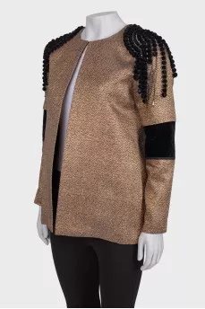 Golden jacket with accent shoulders