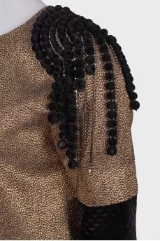 Golden jacket with accent shoulders