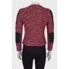 Tweed jacket with symmetrical applications