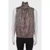 Silk blouse with sequin print
